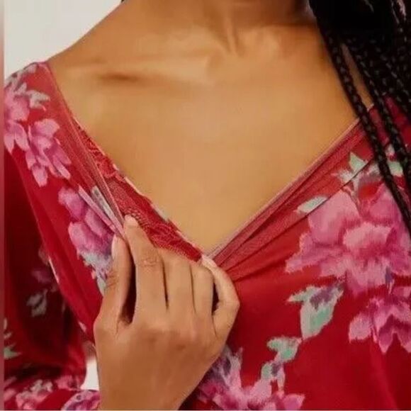 NWOT Free People Undercover Bodysuit XS Floral Thong Off Shoulder Long Sleeve - Picture 4 of 13